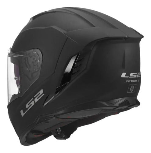 Capacete LS2 FF818 Storm III Solid com Óculos Solar Interno Preto Fosco
