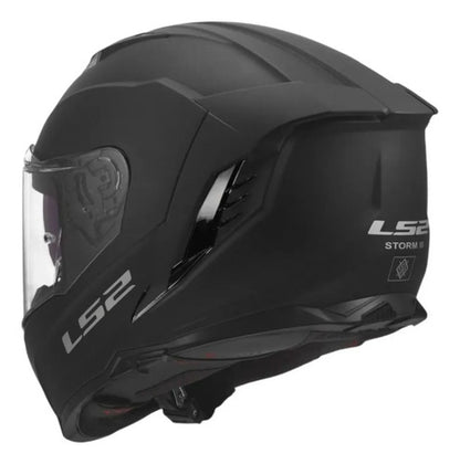 Capacete LS2 FF818 Storm III Solid com Óculos Solar Interno Preto Fosco