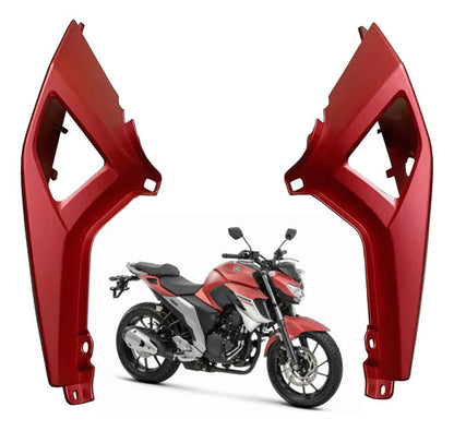Par de Rabetas Laterais Paramotos Yamaha Fazer Fz25 250 2018 a 2024 Vermelho Fosco