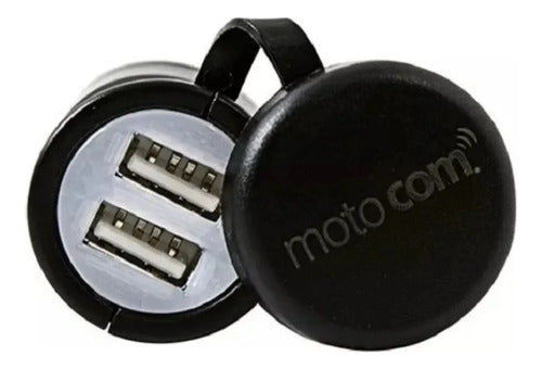 Carregador de Celular USB Duplo Motocom MT102 Plug DIN Hella 12V/24V