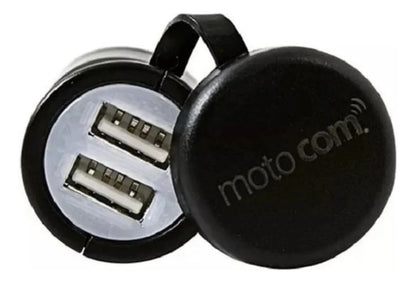 Carregador de Celular USB Duplo Motocom MT102 Plug DIN Hella 12V/24V