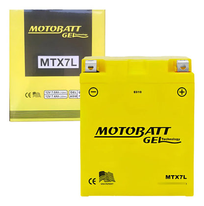 Bateria Motobatt MTX7L Gel 12V 7Ah Yamaha Lander Fazer 250 Honda Cbx 250 Twister Tornado 250 Cb 300r