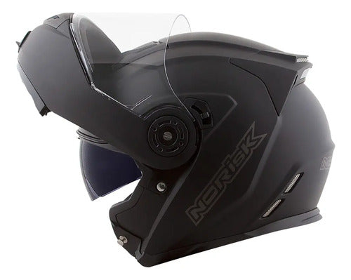 Capacete Escamoteável Norisk Route FF345 Solid com Óculos Solar Interno Preto Fosco