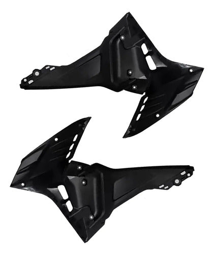 Par de Acabamentos Internos da Aba do Tanque Paramotos Honda Bros 160 2022 a 2024 Preto