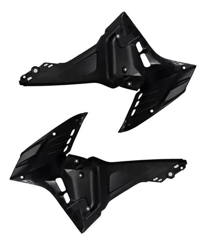 Par de Acabamentos Internos da Aba do Tanque Paramotos Honda Bros 160 2022 a 2024 Preto