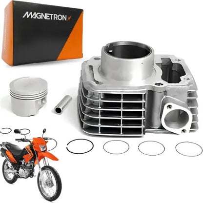 Kit Cilindro Pistão e Anéis Magnetron Honda Cg 125 Fan 2009 a 2015 Bros 125 2013 a 2015