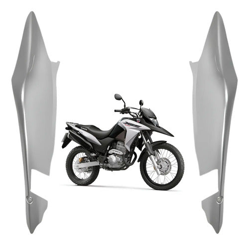 Par de Rabetas Laterais Paramotos Honda Xre 300 2016 a 2018 Prata