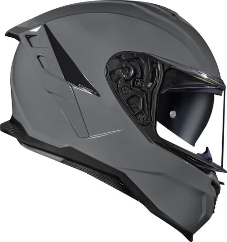 Capacete Norisk Strada II Solid com Óculos Solar Interno e Spoiler Cinza