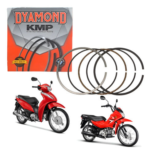 Jogo de Anéis do Pistão KMP Dyamond Honda Biz 110i Pop 110i 2016 a 2025 1,00