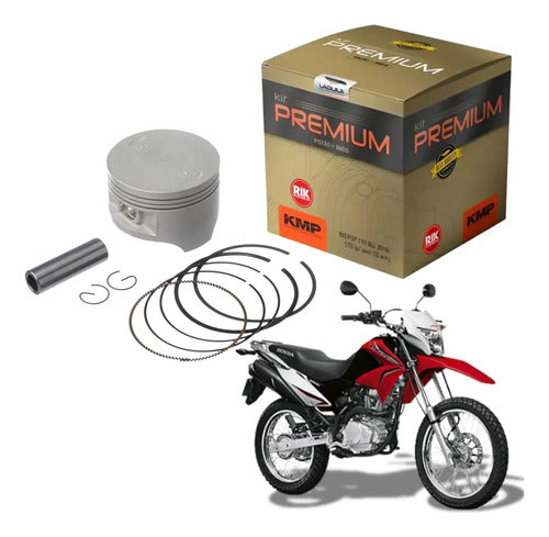 Kit Pistão com Anéis KMP Premium Honda Cg 150 Titan Fan 2004 a 2015 Bros 150 2006 a 2015 4,00 mm