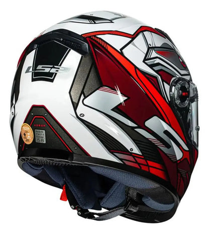 Capacete LS2 FF358 Xdron Preto Vermelho Brilhante