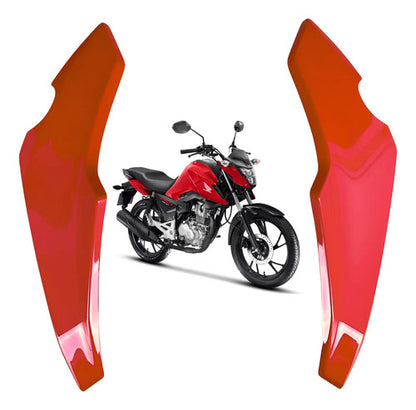 Par de Carenagens Laterais do Farol Paramotos Honda Cg 160 Titan Fan Start 2025 em diante Vermelho
