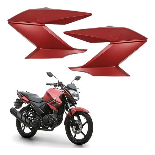 Par de Guias de Ar Abas do Tanque Paramotos Yamaha Fazer 150 2016 a 2022 Vermelho Fosco