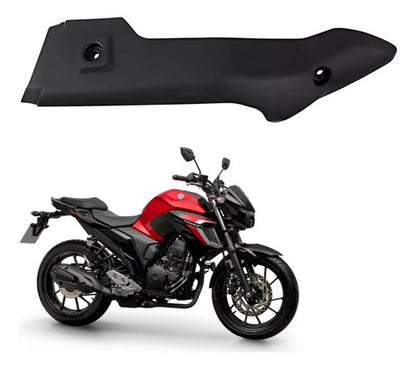 Carenagem do Protetor do Escapamento Paramotos Yamaha Fazer Fz25 250 2018 a 2025 Preto Fosco