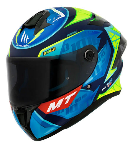 Capacete MT Helmets Targo S Diogo Moreira Azul Fosco