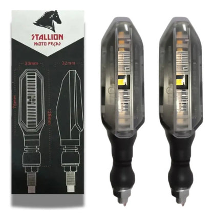 Par de Piscas LED Stallion Universal Cristal