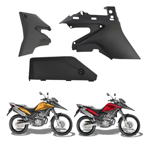 Kit Tampas Laterais Dianteiras e Tampa da Caixa de Ferramentas Paramotos Honda Xre 300 2010 a 2018