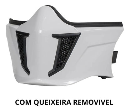 Capacete Aberto GP Tech Zoom Solid com Óculos Solar Interno Branco Brilhante
