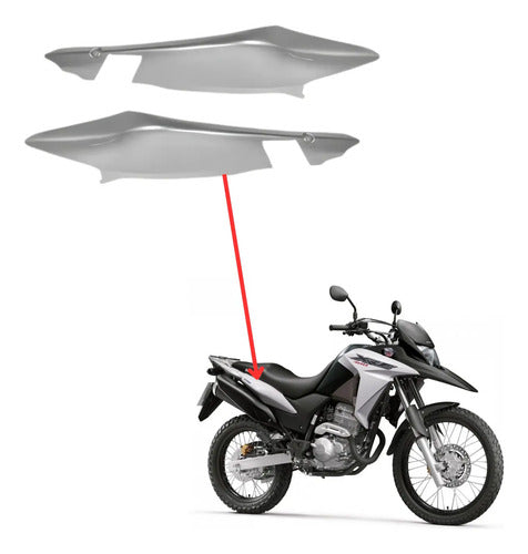 Par de Rabetas Laterais Paramotos Honda Xre 300 2016 a 2018 Prata