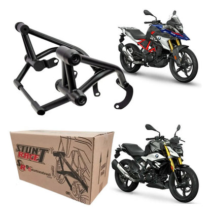 Protetor de Motor Stunt Race Cage BMW G 310 Gs 2018 em diante G 310 R 2017 em diante Preto Brilhante