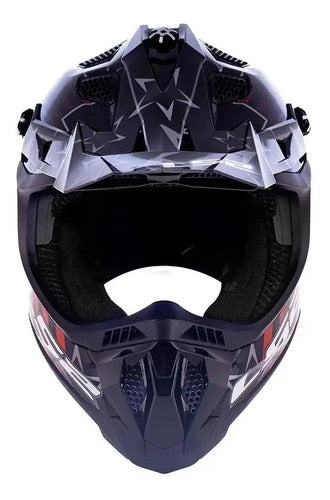 Capacete Off-Road LS2 MX700 Subverter Evo Super Collider Preto Brilhante