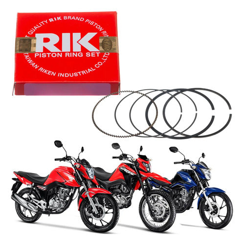 Jogo de Anéis do Pistão RIK Honda Cg Bros 160 Titan Fan Start Cargo 2016 a 2025 0,75