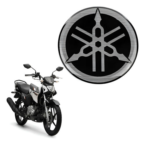 Emblema Diapasão Yamaha Factor 150 Fazer Lander Ténéré 250 Xj6 Yzf-R3 Preto