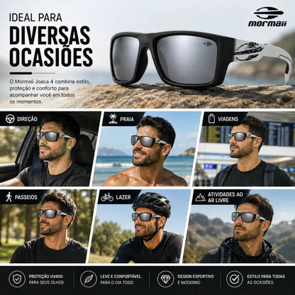 Óculos De Sol Mormaii Joaca 4 Preto Masculino M0112aat09 Cor Da Armação Preto Com Hastes Brancas