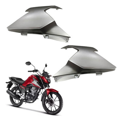 Par de Aletas Abas do Tanque Paramotos Honda Cg 160 Titan 2025 em diante Cinza Vermelho Fosco