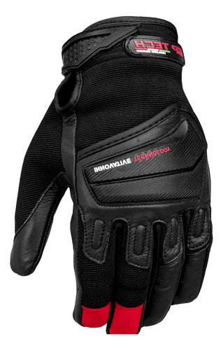Luva GP Tech Urban Tech Preto Vermelho