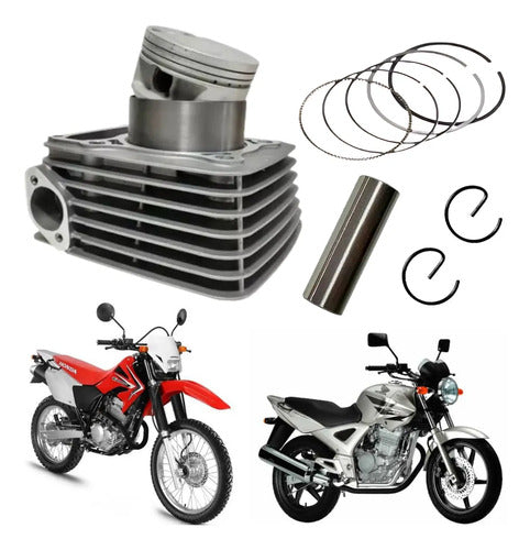 Kit Cilindro Pistão e Anéis Smartfox Honda Tornado 250 Cbx 250 Twister 2001 em diante