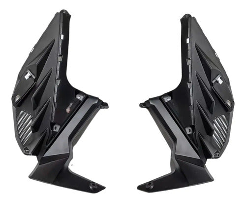 Par de Complementos da Capa do Tanque Paramotos Honda Cb 300f Twister 2023 a 2025 Preto