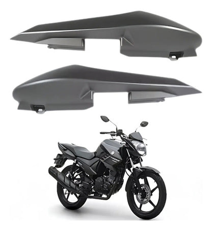 Par de Rabetas Laterais Paramotos Yamaha Fazer 150 2016 a 2017 Cinza Fosco
