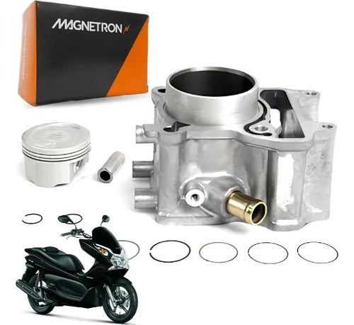 Kit Cilindro Pistão e Anéis Magnetron Honda Pcx 150 2013 a 2015