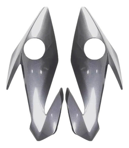 Par de Carenagens Laterais do Farol Paramotos Honda Cg 160 Titan 2022 a 2024 Prata Iron Nail