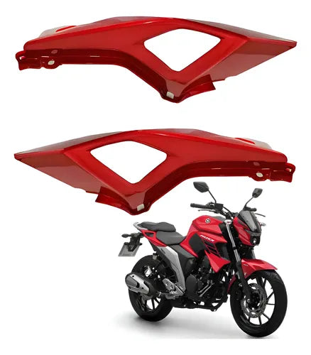 Par de Rabetas Laterais Paramotos Yamaha Fazer Fz25 250 2018 a 2025 Vermelho Metálico