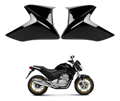 Par de Guias de Ar Abas do Tanque Paramotos Honda Cb 300r 2009 em diante Preto Brilhante