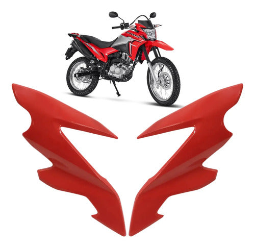 Bananinha Par de Carenagens Laterais do Farol Paramotos Honda Bros 160 2022 a 2024 Vermelho