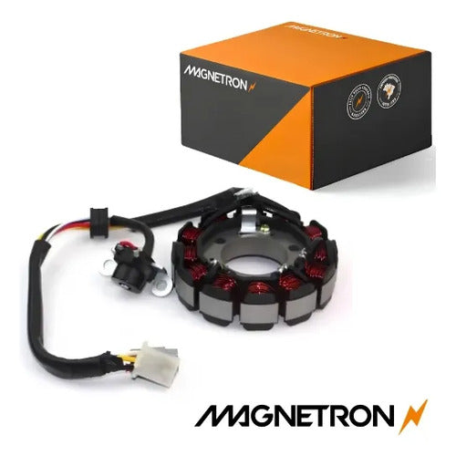 Estator com Bobina de Pulso Magnetron Dafra Zig 100 2010 em diante Yamaha Crypton 105 1998 a 2004