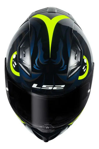 Capacete LS2 FF810 Vigo Sarbul Preto Amarelo Azul Brilhante