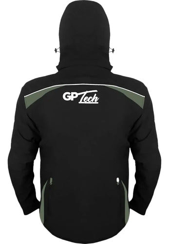 Jaqueta GP Tech Soft Casual Resistente à Água Masculina Preto Cinza