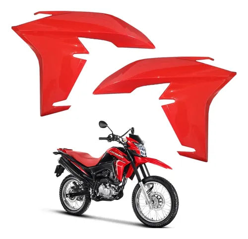 Par de Guias de Ar Abas do Tanque Paramotos Honda Bros 160 2022 a 2024 Vermelho