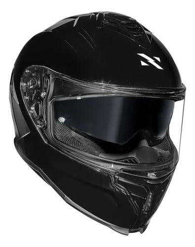 Capacete Norisk Strada II Solid com Óculos Solar Interno Preto Brilhante