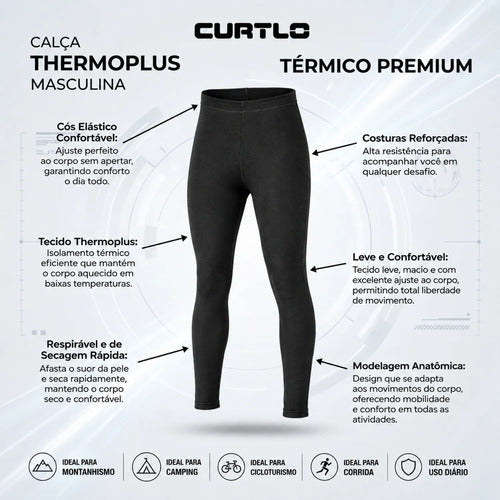 Calça Térmica Segunda Pele Curtlo Thermoplus Masculina Preto