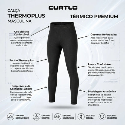 Calça Térmica Segunda Pele Curtlo Thermoplus Masculina Preto