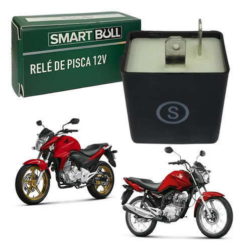 Relé de Pisca Smartfox Honda Cg 150 Fan Start 2010 a 2015 Cb 300r 2009 em diante 12V 2 Pinos