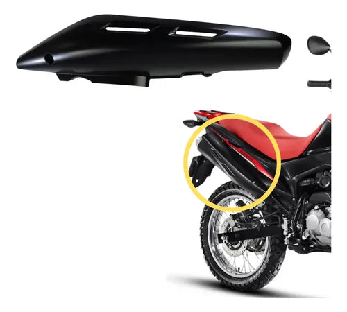 Protetor do Escapamento Paramotos Honda Bros 160 2016 a 2022 Preto Fosco