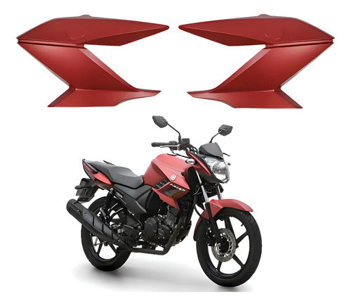 Par de Guias de Ar Abas do Tanque Paramotos Yamaha Fazer 150 2016 a 2022 Vermelho Fosco