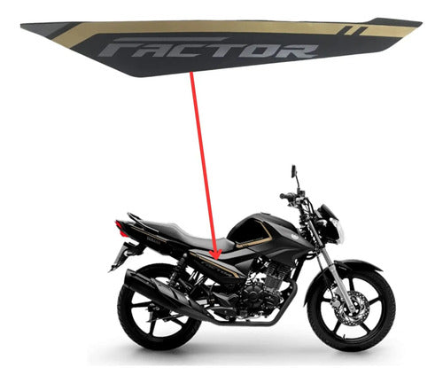 Adesivo da Tampa Lateral Esquerda Yamaha Factor 150 2024 Preto Dourado