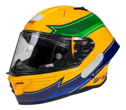 Capacete GP Tech Pilot Grand Prix Brasil Amarelo Brilhante